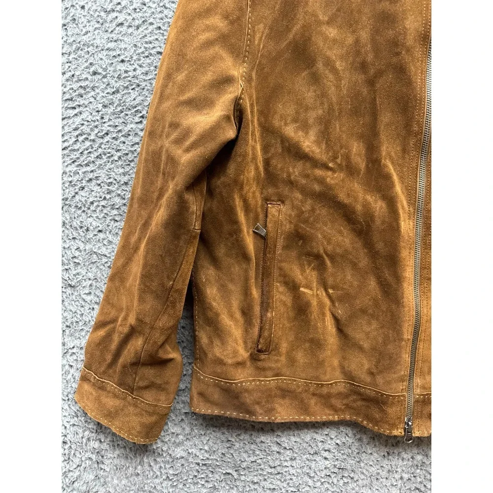 Vintage Banana Republic Genuine Suede Leather Full-Zip Jacket Brown Mens Size L